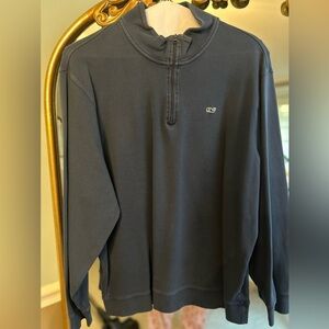 Men's Vineyard Vines 100% Cotton 1/4 zip Navy Sweater